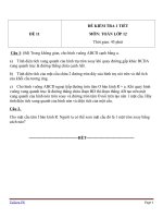 Đề kiểm tra 1 tiết môn toán lớp 12   đề số 11 