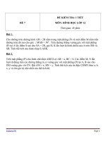 Đề kiểm tra 1 tiết môn toán lớp 12   đề số 7 