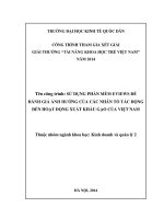 Sử dụng phần mềm eviews để đánh giá ảnh hưởng các nhân tố tác động đến hoạt động xuất khẩu gạo của việt nam 