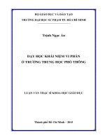 Luận Văn thạc sĩ DẠY HỌC KHÁI NIỆM VI PHÂN Ở TRƯỜNG TRUNG HỌC PHỔ THÔNG  Trịnh Ngọc Ẩn (2015)