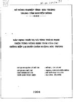 Xác định thời vụ và tính thích nghi trên từng vùng sinh thái của các giống bắp lai dưới chân ruộng sóc trăng