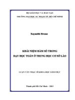 Luận Văn thạc sĩ KHÁI NIỆM HÀM SỐ TRONG DẠY HỌC TOÁN Ở TRUNG HỌC CƠ SỞ LÀO  Xayasith Sivone