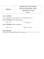 Đề kiểm tra 1 tiết môn toán lớp 12 phần giải tích chương 3   THPT chu văn an   đề số 2 
