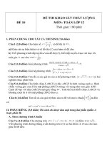 Đề thi khảo sát chất lượng môn toán lớp 12   đề  10 