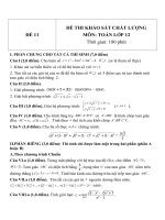 Đề thi khảo sát chất lượng môn toán lớp 12   đề  11 