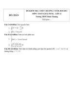 Đề kiểm tra 1 tiết môn toán lớp 12 phần giải tích chương 3   THPT đoàn thượng   đề chẵn 