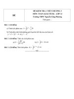 Đề kiểm tra 1 tiết môn toán lớp 12 phần giải tích chương 3   THPT nguyễn công phương 