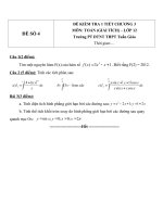 Đề kiểm tra 1 tiết môn toán lớp 12 phần giải tích chương 3   PT DTNT THPT tuần giáo   đề số 4 