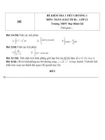Đề kiểm tra 1 tiết môn toán lớp 12 phần giải tích chương 3   THPT mạc đĩnh chi 