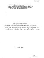 Nghiên cứu chiến lược phòng tránh và hạn chế thiệt hại do lũ bão gây ra ở nước ta đặc biệt là các tỉnh ven biển miền trung