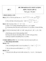 Đề thi khảo sát chất lượng môn toán lớp 12   đề  5 