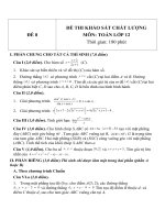 Đề thi khảo sát chất lượng môn toán lớp 12   đề  8 