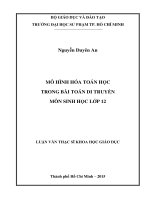 Luận Văn thạc sĩ MÔ HÌNH HÓA TOÁN HỌC TRONG BÀI TOÁN DI TRUYỀN MÔN SINH HỌC LỚP 12  Nguyễn Duyên An (2015)
