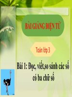 Toán lớp 3  Đọc, viết, so sánh các số có 3 chữ số