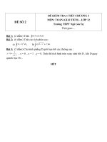 Đề kiểm tra 1 tiết môn toán lớp 12 phần giải tích chương 3   THPT ngô gia tự   đề số 2 