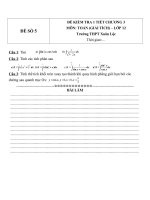 Đề kiểm tra 1 tiết môn toán lớp 12 phần giải tích chương 3   THPT xuân lộc   đề số 5 