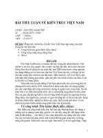  Phân tích, trình bày về kiến Trúc Việt Nam