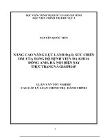 Nâng cao năng lực lãnh đạo, sức chiến đấu của đảng bộ bệnh viện đa khoa đông anh, hà nội trong giai đoạn hiện nay thực trạng và giải pháp 