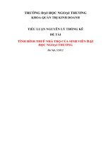 TÌNH HÌNH THUÊ NHÀ TRỌ CỦA SINH VIÊN ĐẠI HỌC NGOẠI THƯƠNG