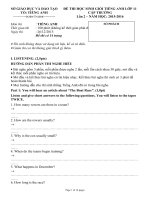 ĐỀ THI học SINH GIỎI TIẾNG ANH lớp 11 cấp TRƯỜNG