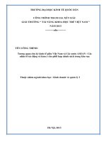 Tương quan chu kỳ kinh tế giữa việt nam và các nước ASEAN   các nhân tố tác động và hàm ý cho phối hợp chính sách trong khu vực (tt) 