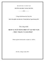 DỊCH VỤ NGÂN HÀNG ĐIỆN TỬ TẠI VIỆT NAM – THỰC TRẠNG VÀ GIẢI PHÁP