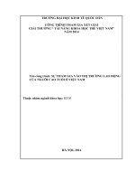 SỰ THAM GIA vào THỊ TRƯỜNG LAO ĐỘNG của NGƯỜI CAO TUỔI ở VIỆT NAM 