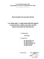 Các hình thức và biện pháp khuyến khích cạnh tranh và kiểm soát độc quyền trong nền kinh tế thị trường