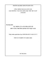 TÁC ĐỘNG của GIÀ hóa dân số đến TĂNG TRƯỞNG KINH tế ở VIỆT NAM (TT) 