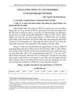 CHẤT LƯỢNG SỐNG CỦA NGƯỜI KHMER Ở THÀNH PHỐ HỒ CHÍ MINH