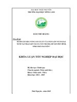 Đánh giá khả năng sản xuất của đàn lợn nái ngoại nuôi tại trại lợn nái xã tân thành, huyện phú bình, tỉnh thái nguyên 