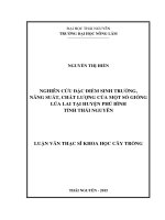 Đánh giá khả năng sản xuất của đàn lợn nái ngoại nuôi tại trại lợn nái xã Tân Thành, huyện Phú Bình, tỉnh Thái Nguyên