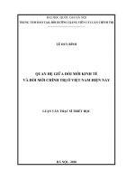 Quan hệ giữa đổi mới kinh tế và đổi mới chính trị ở việt nam hiện nay 