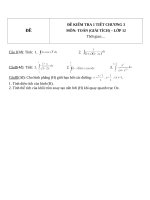 Đề kiểm tra 1 tiết môn toán lớp 12 phần giải tích chương 3   đề số 3 