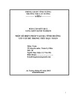 MỘT SỐ BIỆN PHÁP TẠO RA TÌNH HUỐNG  CÓ VẤN ĐỀ TRONG TIẾT DẠY TOÁN