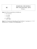 Đề kiểm tra 1 tiết môn toán lớp 12 phần giải tích chương 3   đề số 2 