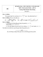 Đề kiểm tra 1 tiết môn toán lớp 12 phần giải tích chương 3 năm 2014 2015   THPT huỳnh thúc kháng 