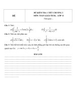 Đề kiểm tra 1 tiết môn toán lớp 12 phần giải tích chương 3   đề số 13 