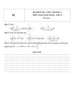 Đề kiểm tra 1 tiết môn toán lớp 12 phần giải tích chương 3   đề số 14 