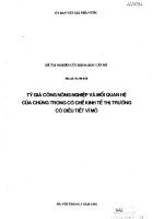 Tỷ giá công nông nghiệp và mối quan hệ của chúng trong cơ chế kinh tế thị trường có điều tiết vĩ mô