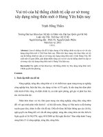 Vai trò của hệ thống chính trị cấp cơ sở trong xây dựng nông thôn mới ở hưng yên hiện nay 