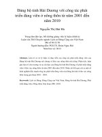Đảng bộ tỉnh hải dương với công tác phát triển đảng viên ở nông thôn từ năm 2001 đến năm 2010 