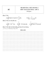 Đề kiểm tra 1 tiết môn toán lớp 12 phần giải tích chương 3   đề số 12 
