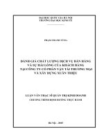Đánh giá chất lượng dịch vụ bán hàng và sự hài lòng của khách hàng tại công ty cổ phần vận tải thương mại và xây dựng xuân thiệu luận văn ths  kinh doanh và quản lý 