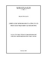 Chiến lược kinh doanh của công ty cổ phần giao nhận kho vận hải dương 