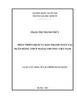 Phát triển dịch vụ bao thanh toán tại ngân hàng TMCP ngoại thương việt nam luận văn ths 