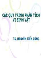 CÁC QUY TRÌNH PHÂN TÍCH VI SINH VẬT