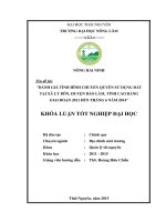 Đánh giá tình hình chuyển quyền sử dụng đất tại xã lý bôn, huyện bảo lâm, tỉnh cao bằng giai đoạn 2011 đến tháng 6 năm 2014