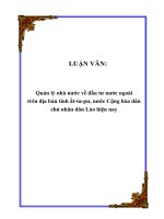 Quản lý nhà nước về đầu tư nước ngoài  trên địa bàn tỉnh ắt-ta-pư, nước Cộng hòa dân chủ nhân dân Lào hiện nay