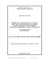 Nghiên cứu ảnh hưởng của lập địa, đến chất lượng gỗ keo tai tượng (acacia mangium) 9 tuổi trồng tại huyện chiêm hóa, tỉnh tuyên quang